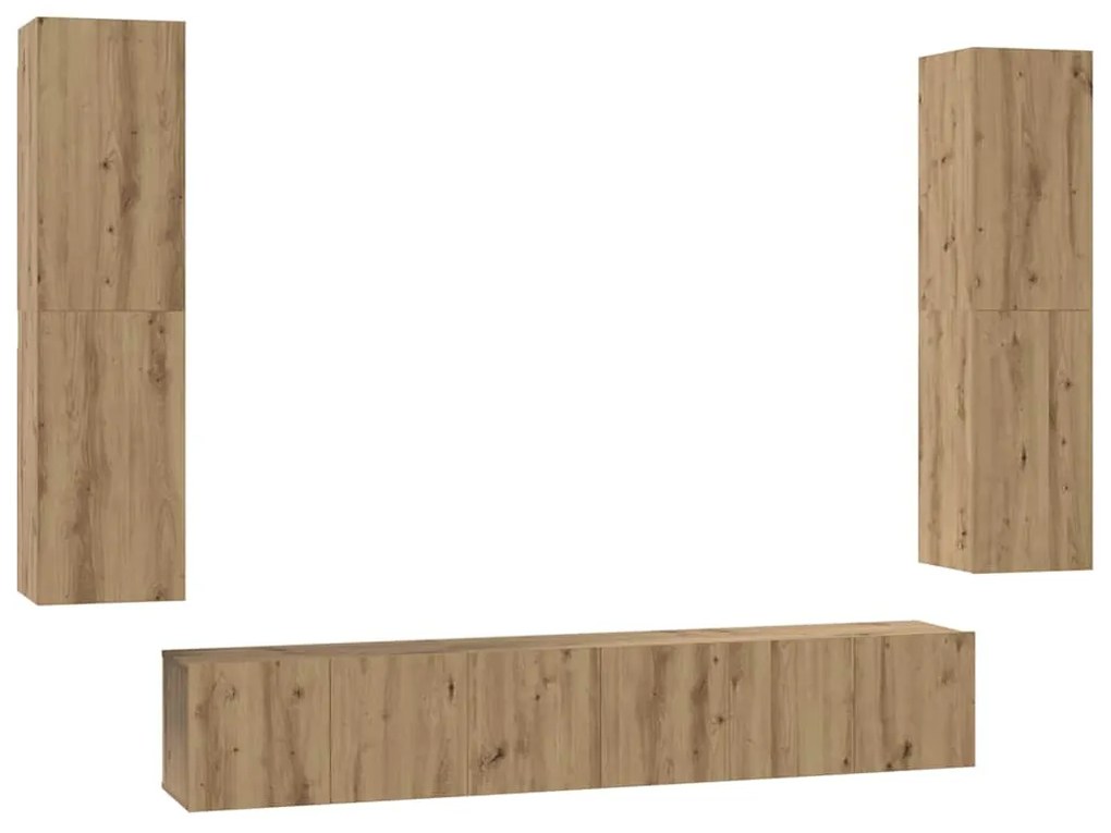 vidaXL Σετ επίπλου τηλεόρασης 7 pcs artisan δρυς 60 x 30 x 30 cm