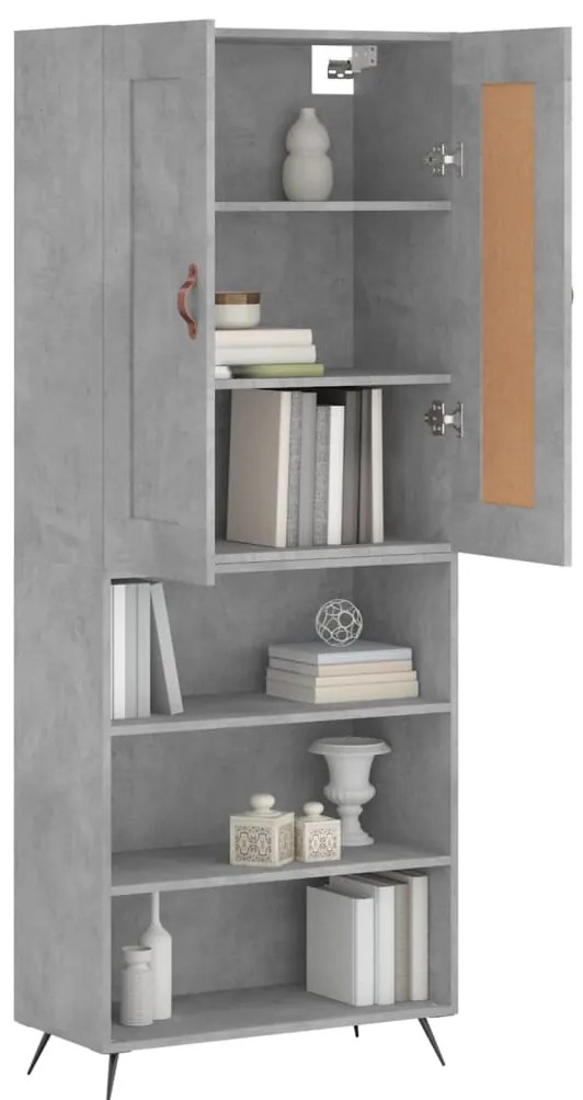vidaXL Ντουλάπι Γκρι Σκυροδέματος 69,5x34x180 εκ. Επεξεργασμένο Ξύλο