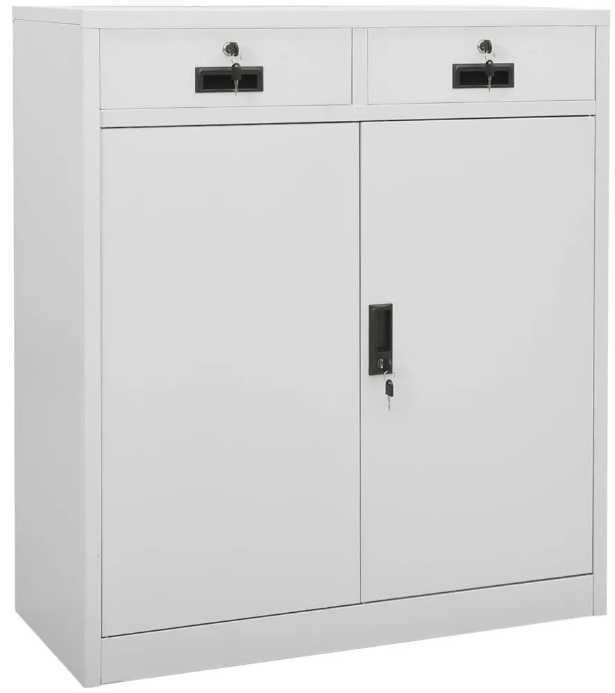 vidaXL Ντουλάπα Γραφείου Ανοιχτό Γκρι 90 x 40 x 102 εκ. Ατσάλινη