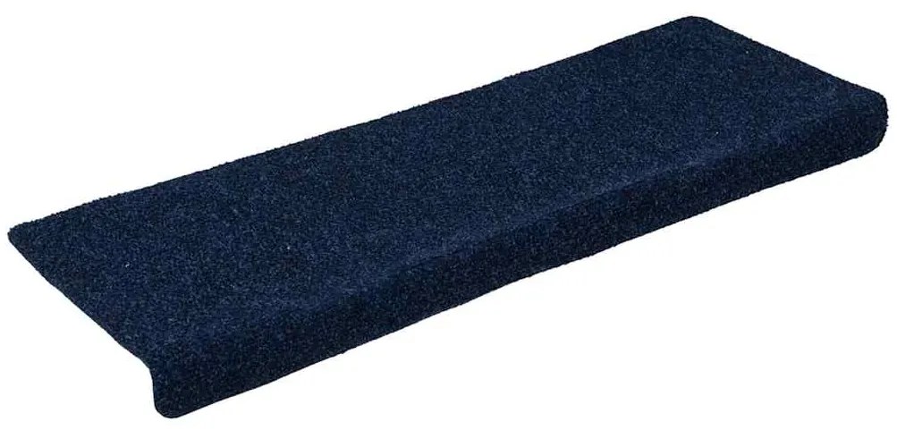vidaXL Πατάκια Σκαλιών Αυτοκόλλητα 30 τεμ. 65x21x4 εκ. Μπλε Ναυτικό με Ορθογώνια Άκρη
