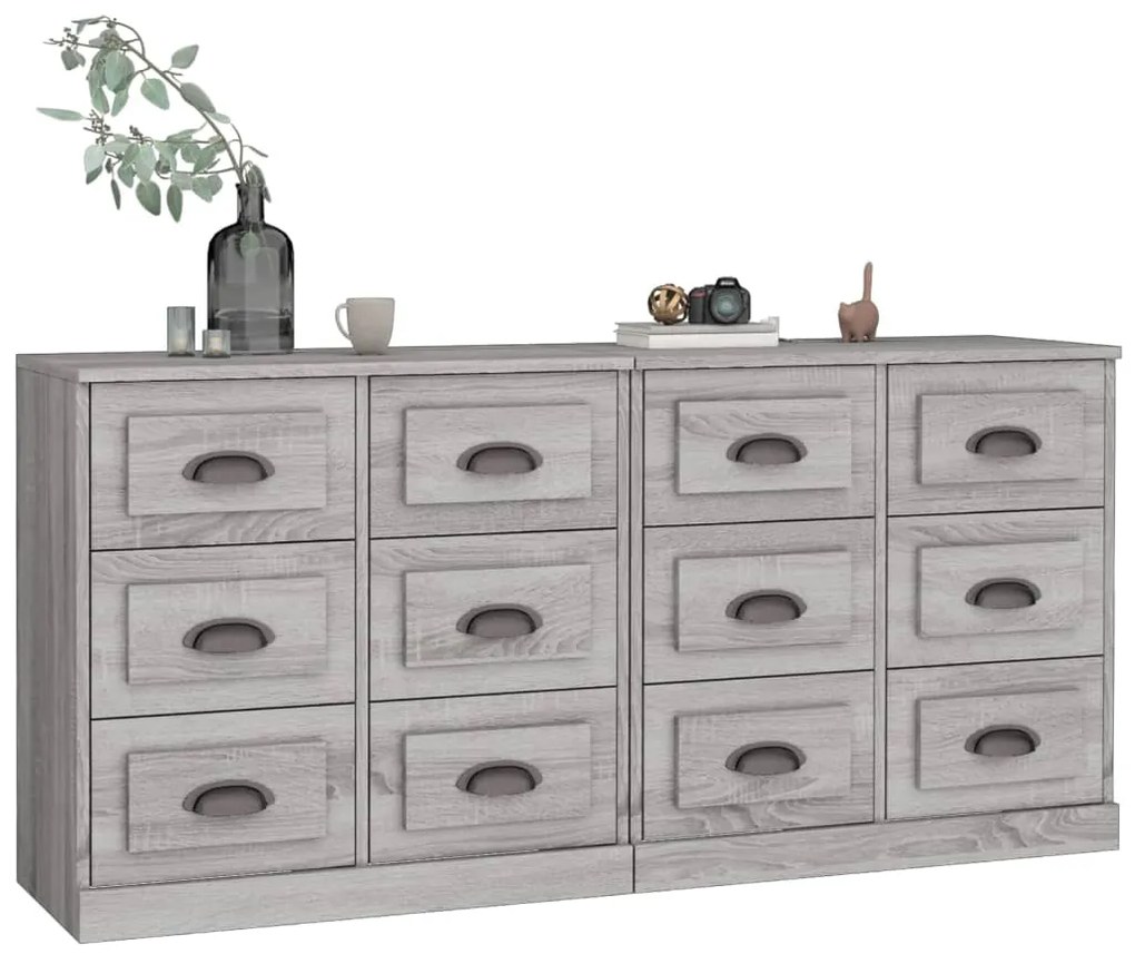 vidaXL Ντουλάπι 2 τεμ. Γκρι Sonoma από Επεξεργασμένο Ξύλο