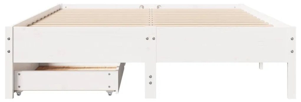 vidaXL Σκελετός Κρεβ. Χωρίς Στρώμα Λευκό 120x190 εκ Μασίφ Πεύκο