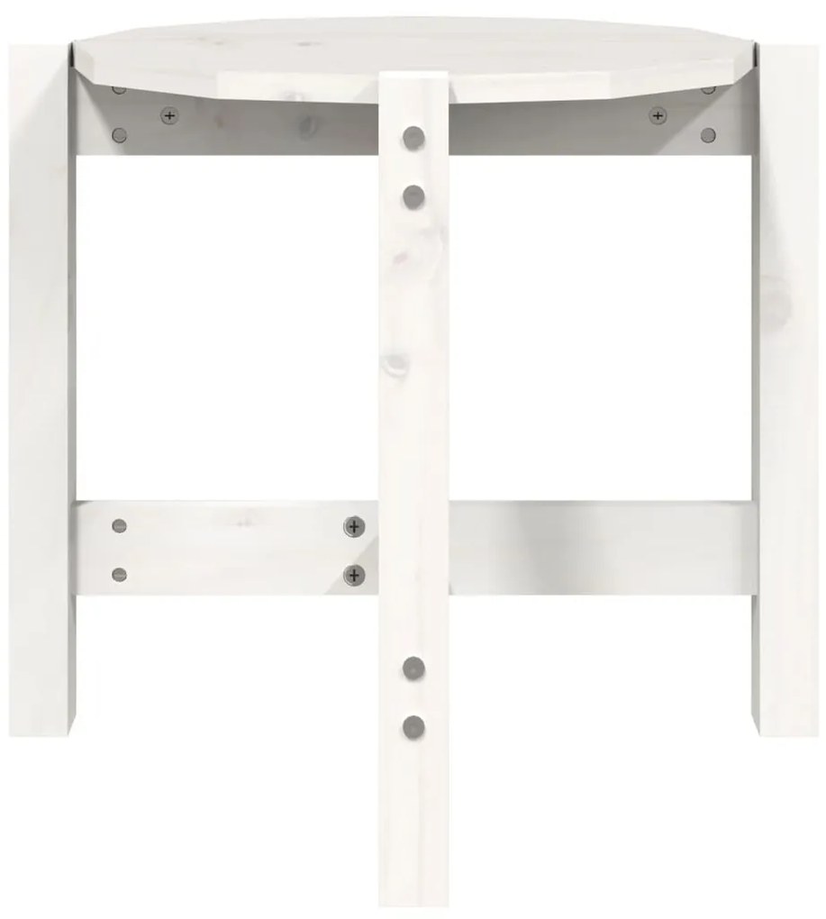 vidaXL Τραπεζάκι Σαλονιού Λευκό Ø 52,5x45 εκ. από Μασίφ Ξύλο Πεύκου