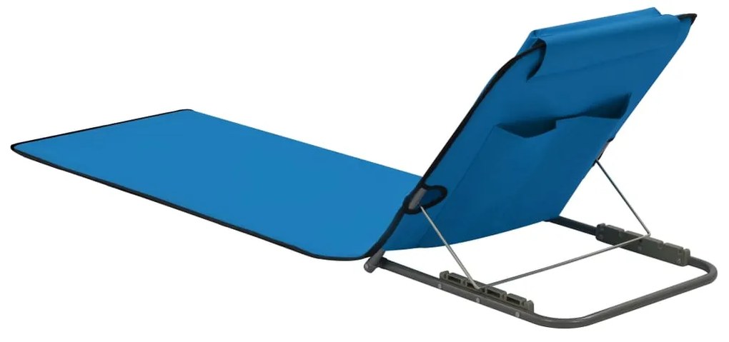 vidaXL Στρώματα - Ξαπλώστρες Πτυσσόμενα 2 τεμ. Μπλε από Ατσάλι/Ύφασμα