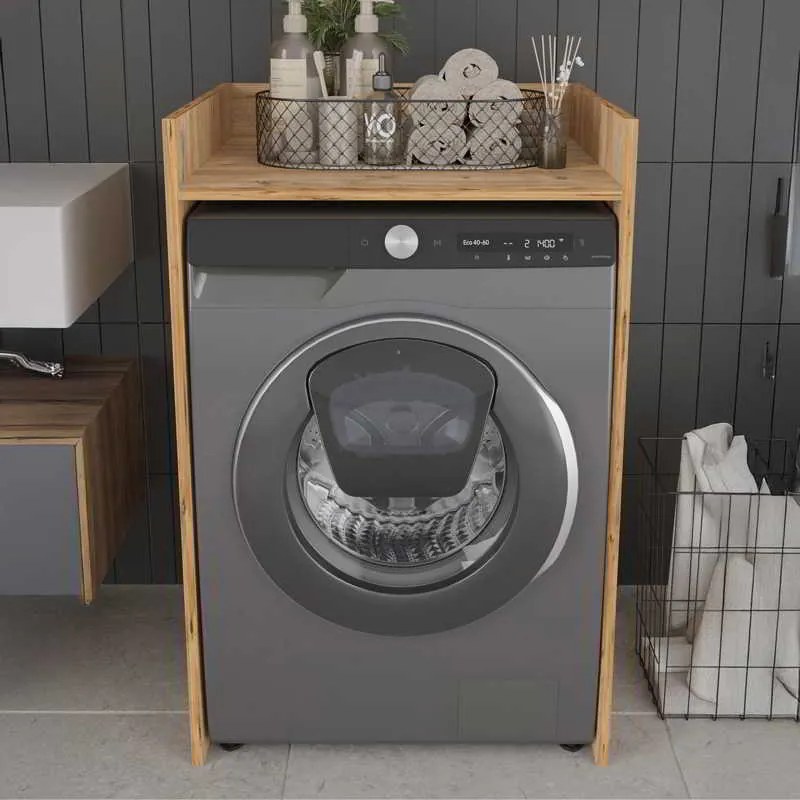 Έπιπλο πλυντηρίου Cuci pakoworld σε oak απόχρωση 60x62x99εκ