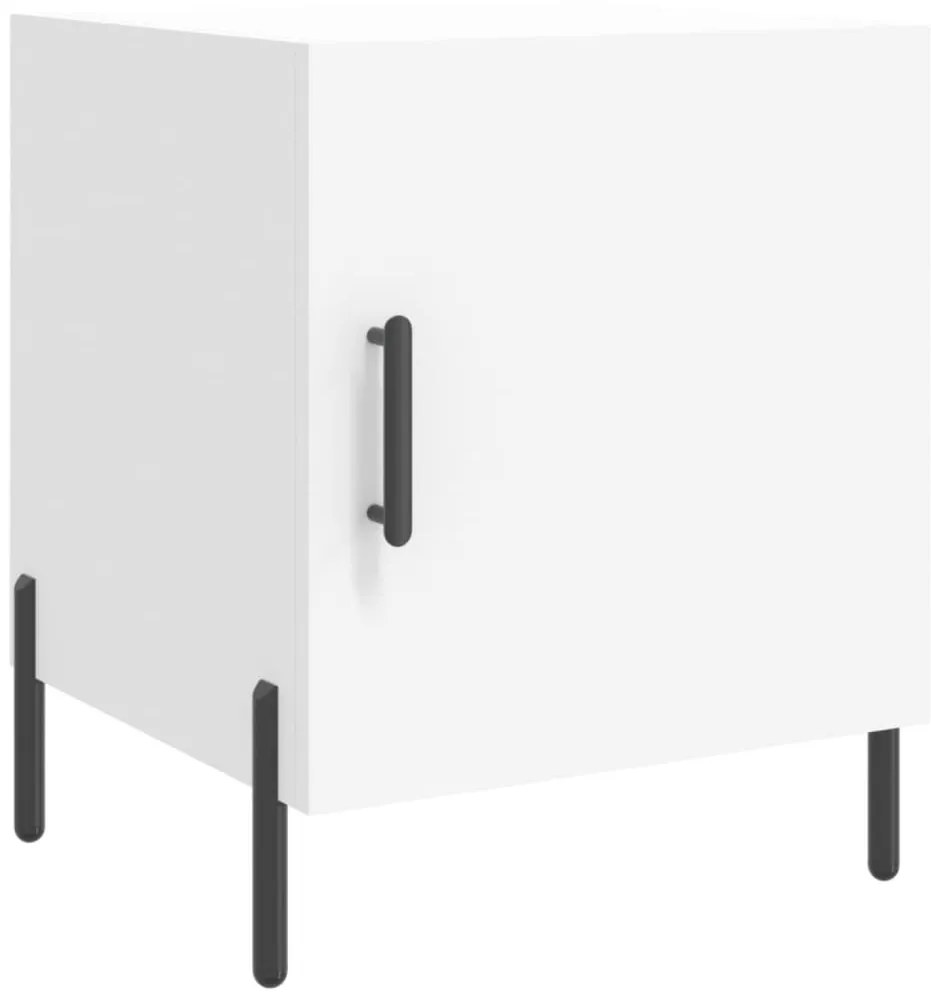 vidaXL Κομοδίνα 2 τεμ. Λευκά 40 x 40 x 50 εκ. από Επεξεργασμένο Ξύλο