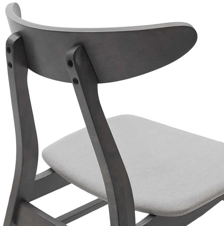 Καρέκλα Orlean pakoworld ξύλο rubber wood rustic grey-ύφασμα γκρι