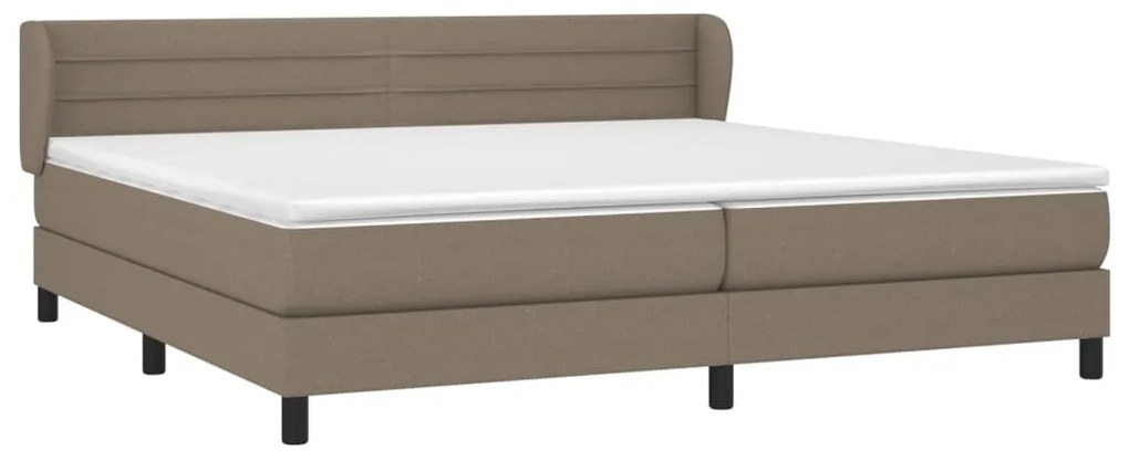 Κρεβάτι Boxspring με Στρώμα Taupe 200x200 εκ. Υφασμάτινο - Μπεζ-Γκρι