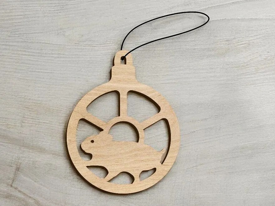 Intra απο ξύλο plywood 3mm-4mm πάχος – Χριστουγεννιάτικο μπιχλιμπίδι ποντικιού 15x20 cm INTRAVECTRY-MY545063