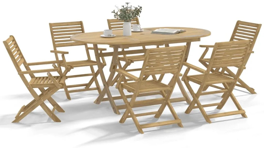 vidaXL Καρέκλες Κήπου Πτυσσόμενες 8 τεμ 54,5x61,5x86,5 εκ Μασίφ Ακακία