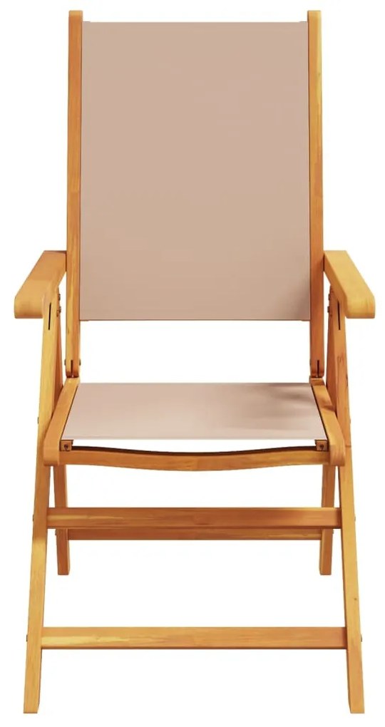 vidaXL Καρέκλες Κήπου Ανακλινόμενες 4 Τεμ. Taupe Ύφασμα/Μασίφ Ξύλο