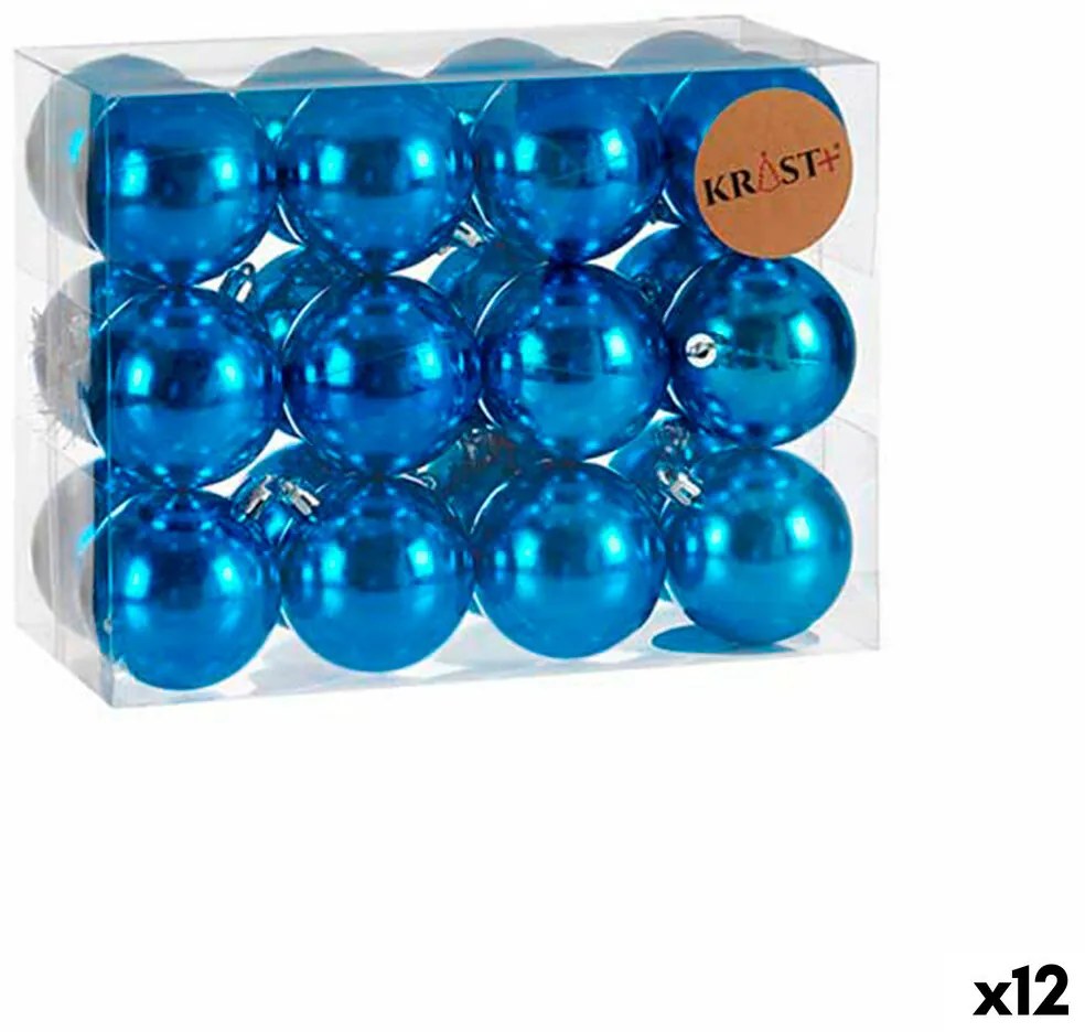 Σετ Χριστουγεννιάτικες Μπάλες Krist+ K1912477-1 Μπλε Πλαστική ύλη (12 Μονάδες)