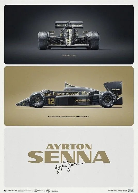 Εκτύπωση τέχνης Lotus 97T - Ayrton Senna - The First Win - Estoril, 1985, Automobilist