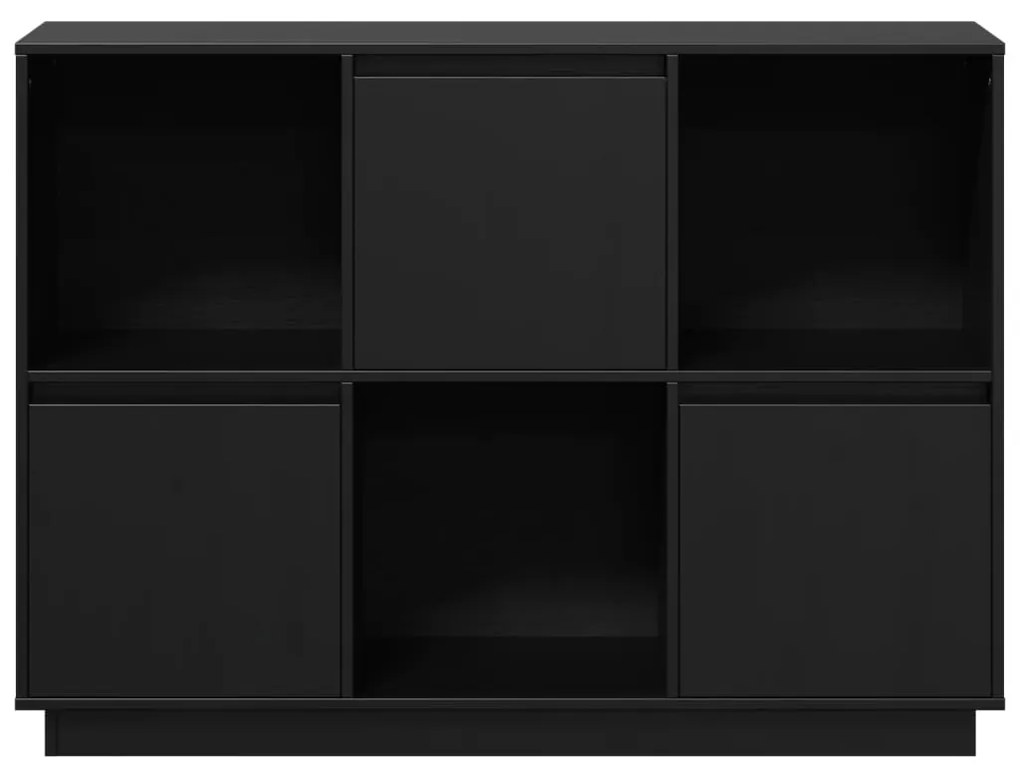 vidaXL Ντουλάπι Μαύρος 110,5x35x80 εκ. από Μασίφ Ξύλο Πεύκου