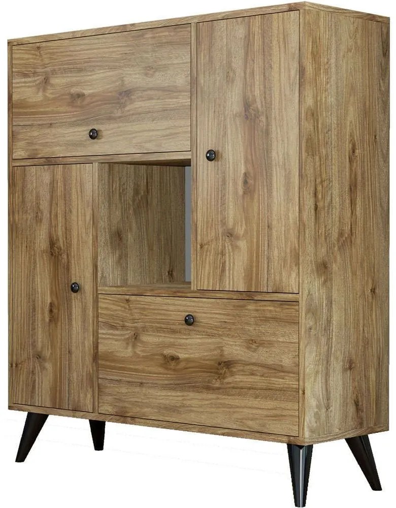 Ντουλάπι Hercules 389MZA1504 105x35x120cm Walnut Πλαστικό,Μοριοσανίδα