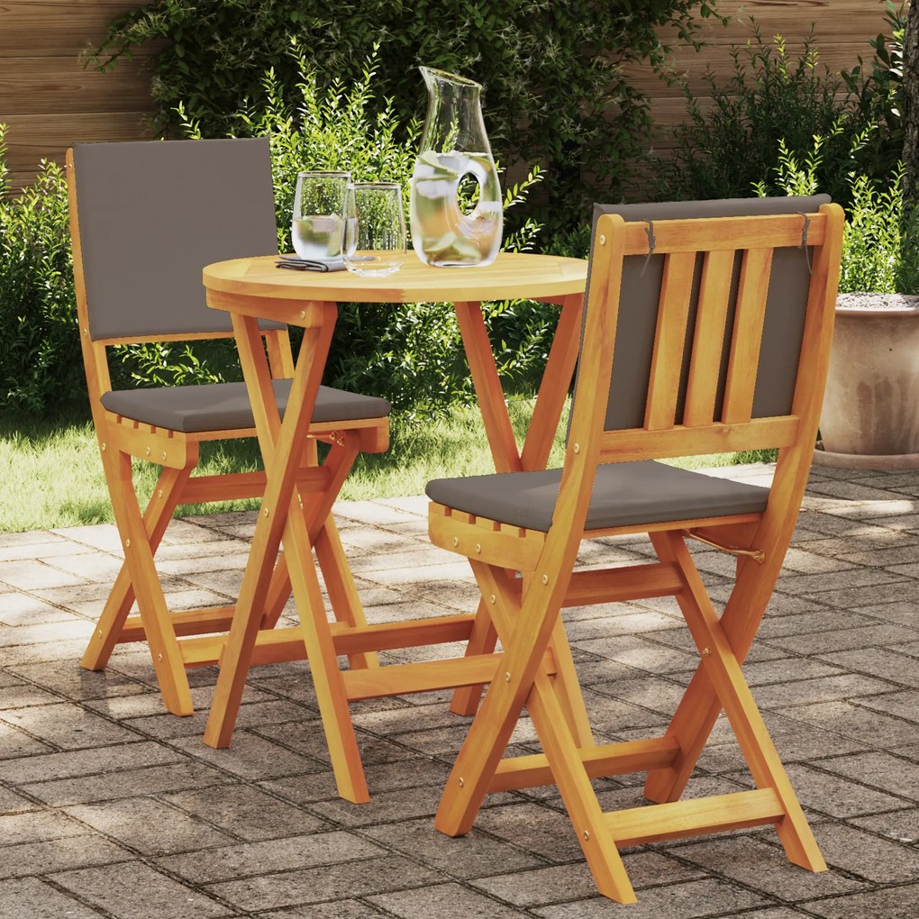 vidaXL Σετ μπιστρό 3 pcs Καφέ Μασίφ ξύλο ακακίας