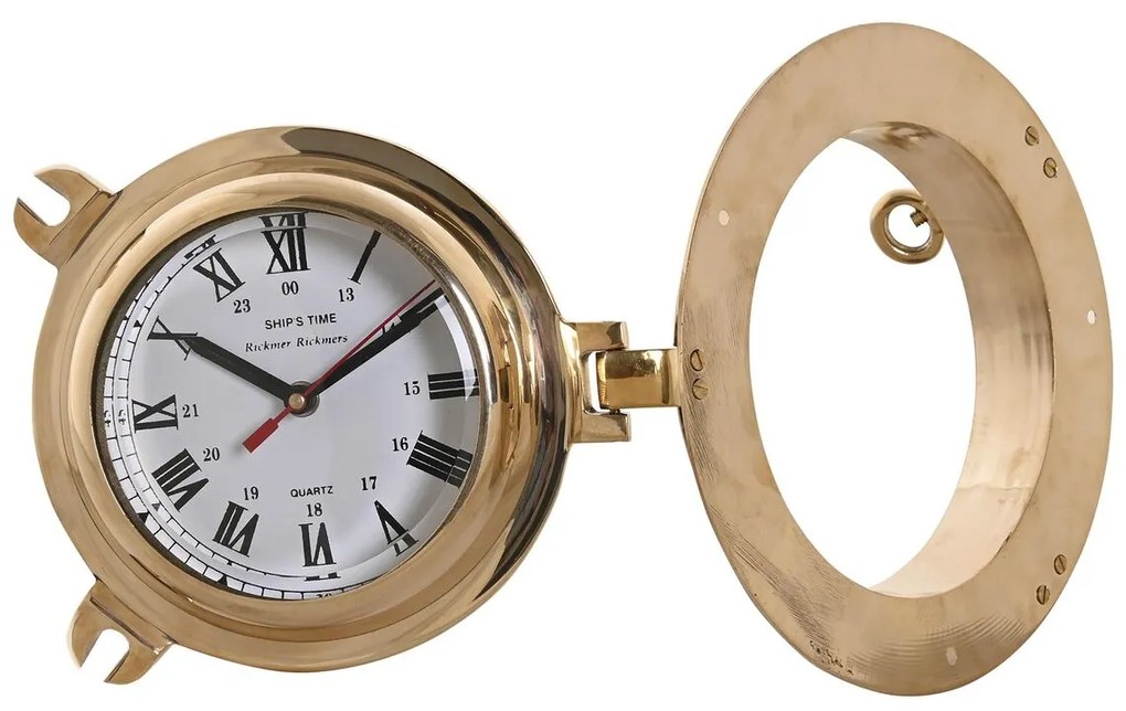 Ρολόι Τοίχου DKD Home Decor Κρυστάλλινο Χρυσό Vintage Ορείχαλκος (23 x 7 x 23 cm)