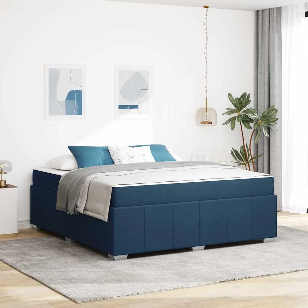 vidaXL Σκελετός Κρεβατιού Μπλε 180 x 200 cm ύφασμα
