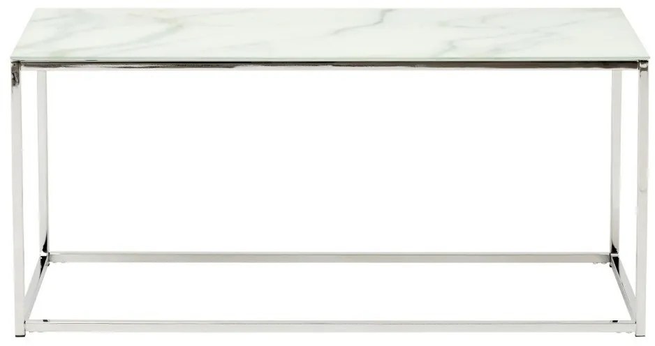 Τραπεζάκι σαλονιού Concept 55 134, Ασημί, 45x50x100cm, Γυαλί, Γωνιακό | Epipla1.gr