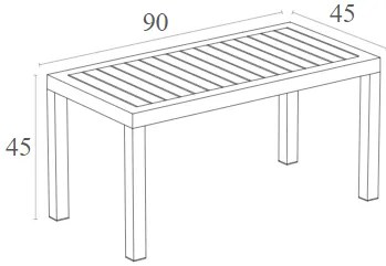 OCEAN TAUPE ΤΡΑΠΕΖΙ 90Χ45Χ45ΕΚ. ΠΟΛ/ΝΙΟΥ