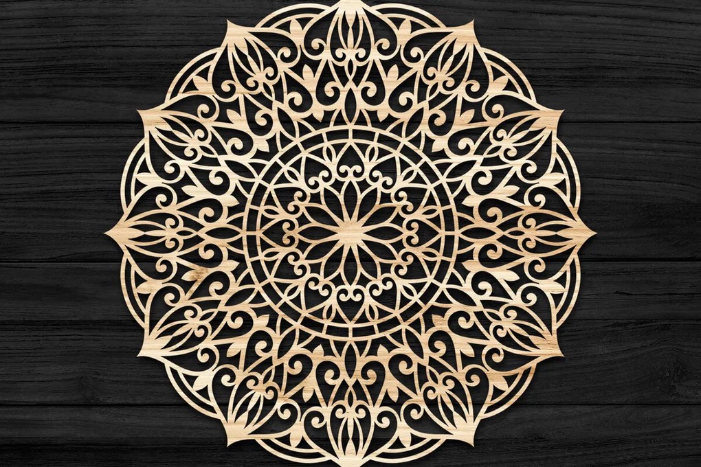 Intra απο ξύλο plywood 3mm-4mm πάχος 3D Mandala για Cricut Δίασταση 30x30 cm INTRAFABR-74271287