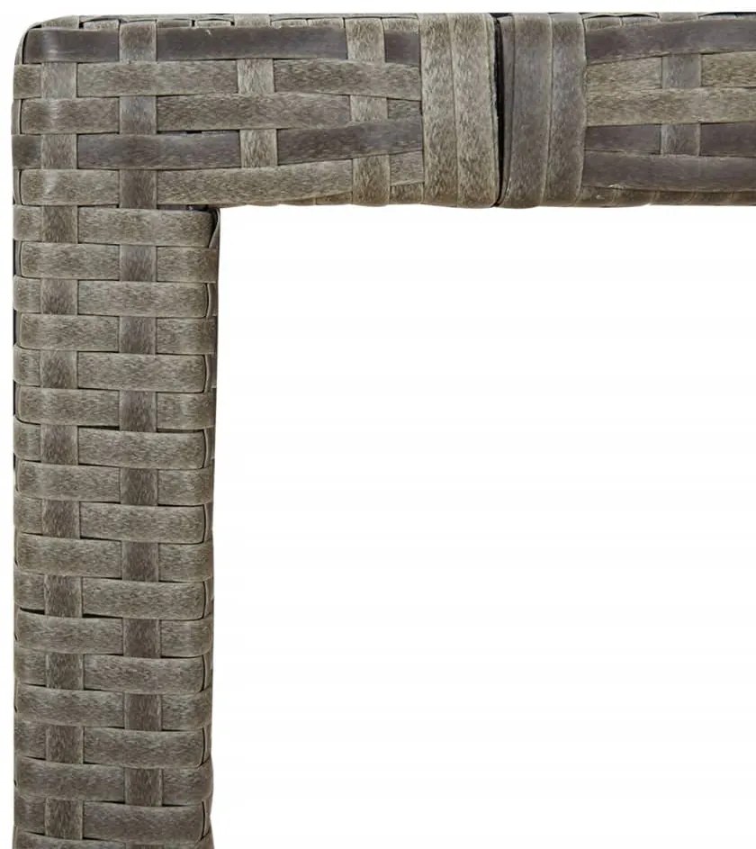 vidaXL Σετ Επίπλων Bistro Κήπου 3 τεμ Γκρι Συνθετ. Ρατάν με Μαξιλάρια