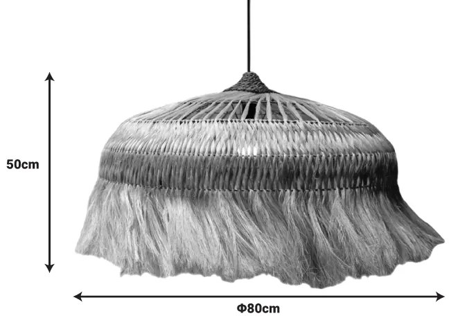 Φωτιστικό οροφής Garrie Inart abaca σε φυσικό χρώμα Φ80x50εκ - 339-000020