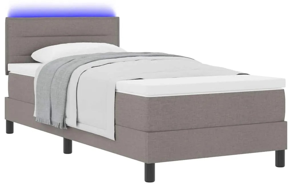 vidaXL Κρεβάτι με ελατήρια με στρώμα Taupe 80 x 200 cm ύφασμα