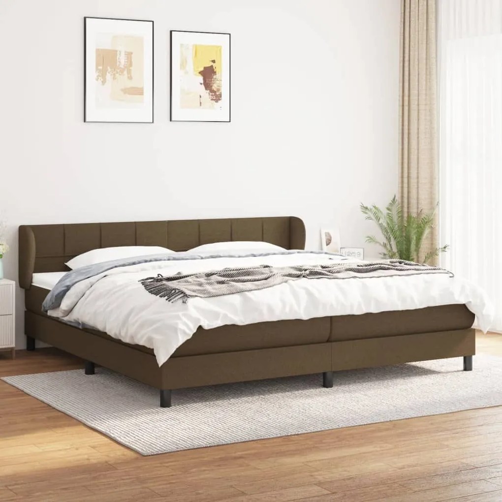 ΚΡΕΒΑΤΙ BOXSPRING ΜΕ ΣΤΡΩΜΑ ΣΚΟΥΡΟ ΚΑΦΕ 200X200 ΕΚ. ΥΦΑΣΜΑΤΙΝΟ 3126272