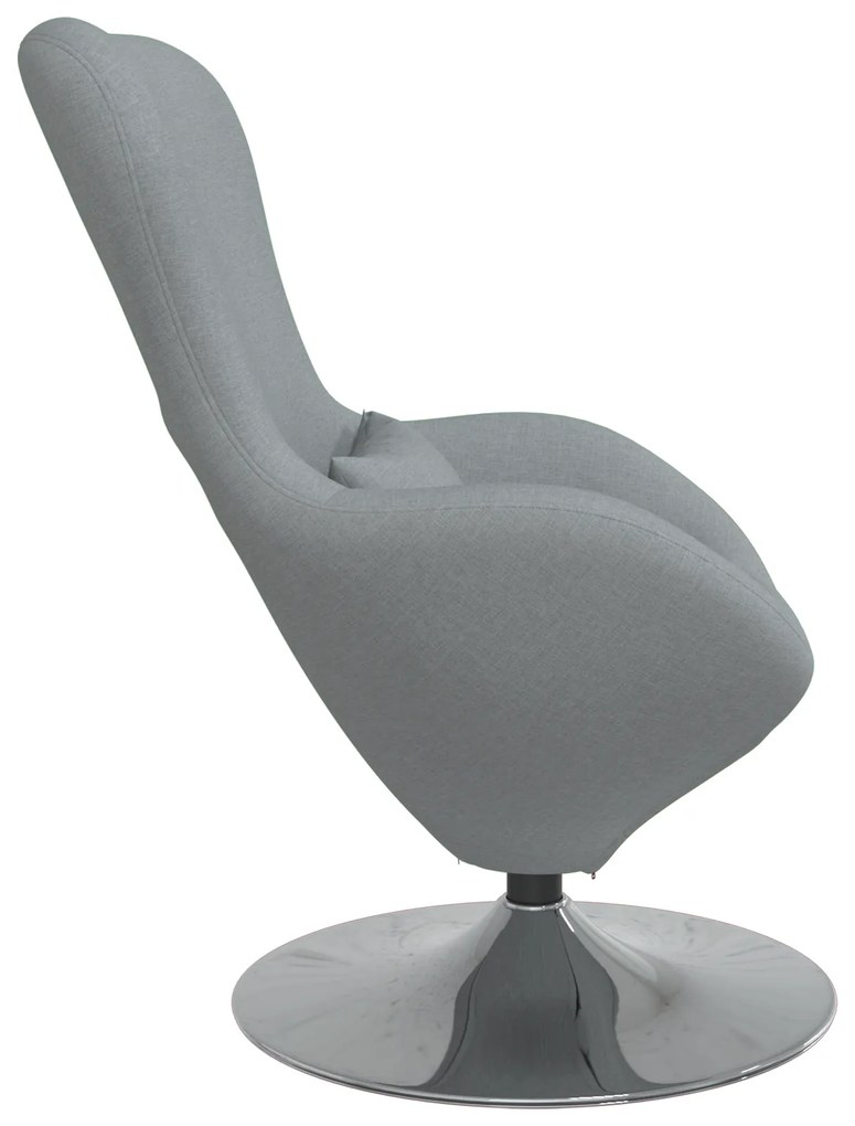 vidaXL Πολυθρόνα Αυγού Light Grey Fabric