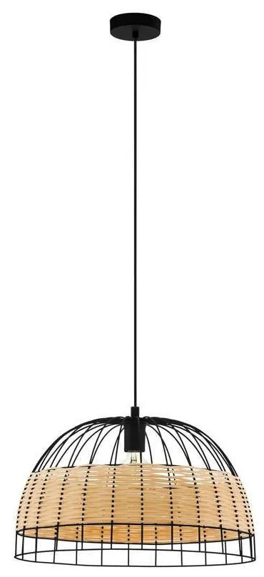 Φωτιστικό Οροφής Ø500 'Anwick' 43312 Natural-Black Eglo Rattan, Metal