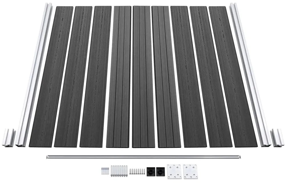 vidaXL Σετ Πάνελ Περίφραξης Μαύρο 1045 x 186 εκ. από WPC