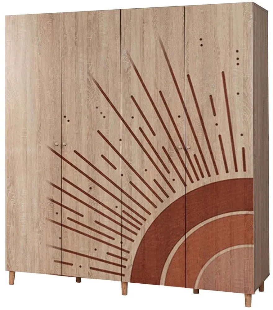 Ντουλάπα Τετράφυλλη Loni 869VEL8694 180x52x192cm Multi Four Door