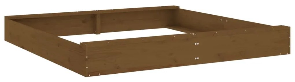 vidaXL Αμμοδόχος με Καθίσματα Καφέ Μελί Τετράγωνη Μασίφ Ξύλο Πεύκου