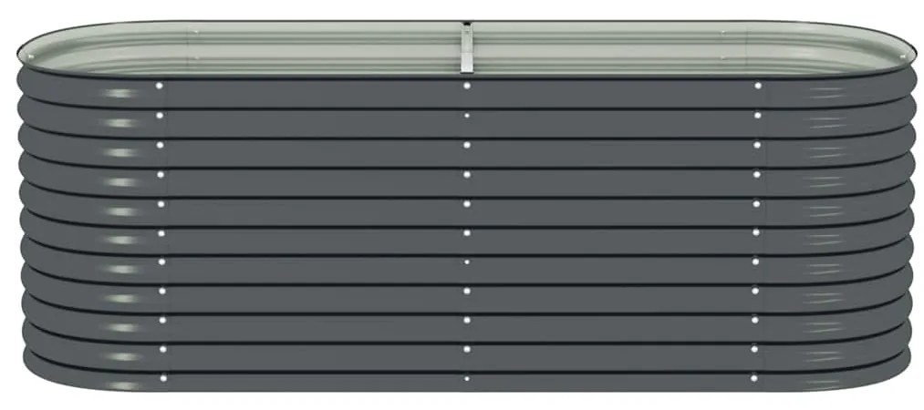 vidaXL Ζαρντινιέρα Υπερυψωμένη Γκρι 240x80x81 εκ. Γαλβανισμ. Χάλυβας