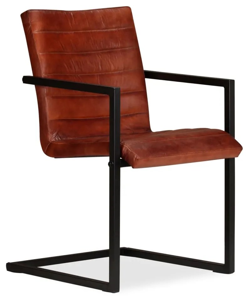 vidaXL Καρέκλες Τραπεζαρίας 6 τεμ. Καφέ από Γνήσιο Δέρμα