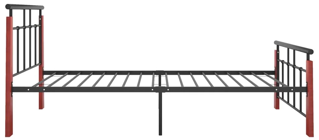 vidaXL Πλαίσιο Κρεβατιού 90 x 200 εκ. Μέταλλο &amp; Μασίφ Ξύλο Δρυός