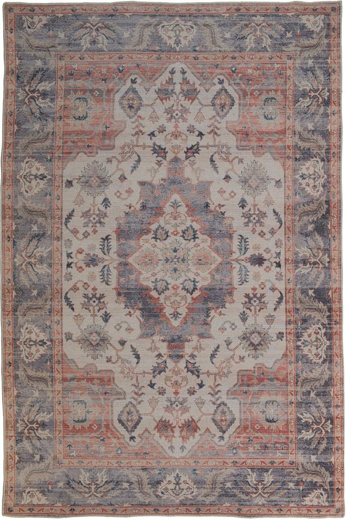 Χαλί Plumeria 5171-02 Terra-Blue-Beige Βιοκαρπέτ 160X230cm