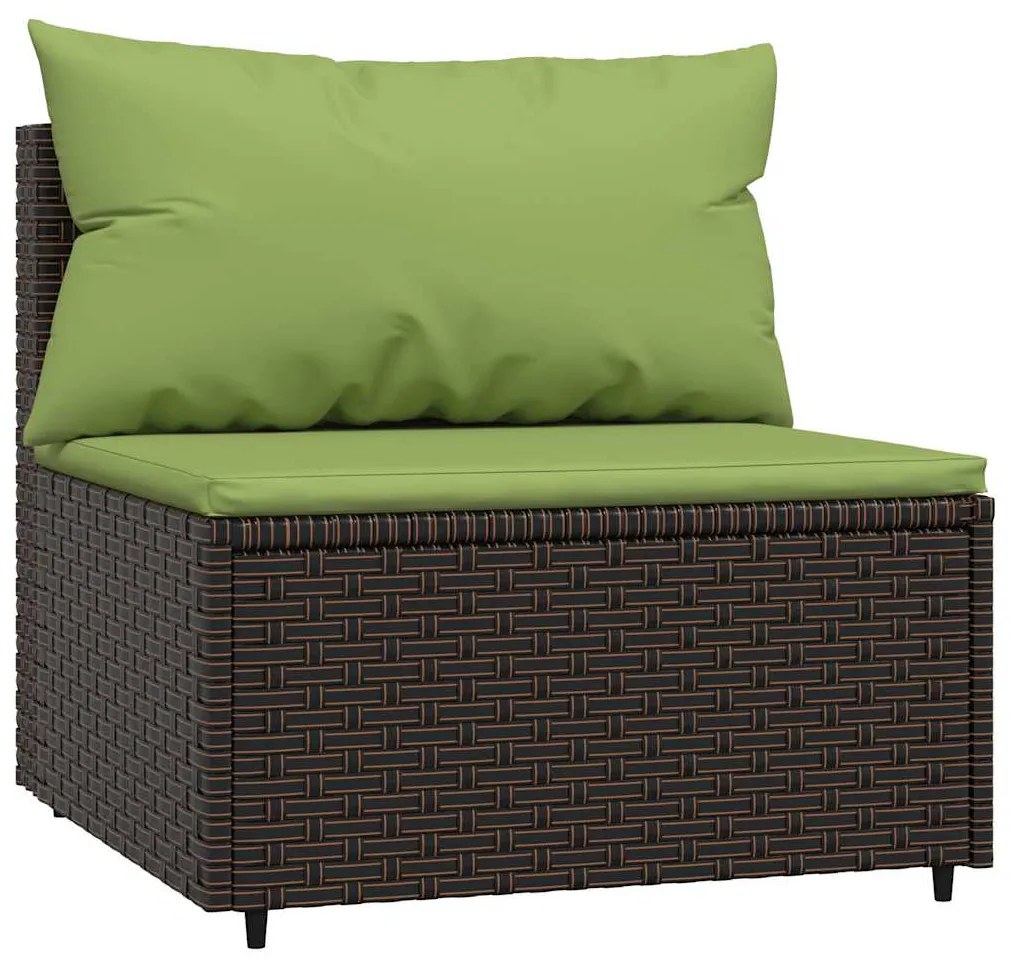 vidaXL Σαλόνι Κήπου Σετ 3 τεμ. Καφέ από Συνθετικό Ρατάν με Μαξιλάρια