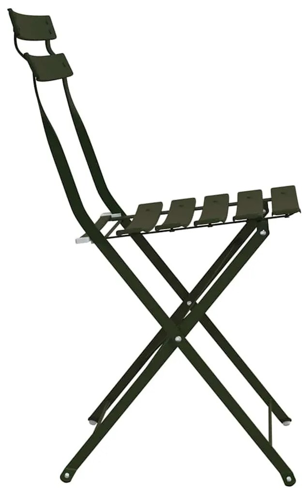 vidaXL Πτυσσόμενη Καρέκλα Κήπου 2 pcs Πράσινο 42 x 46 x 82εκ Μέταλλο