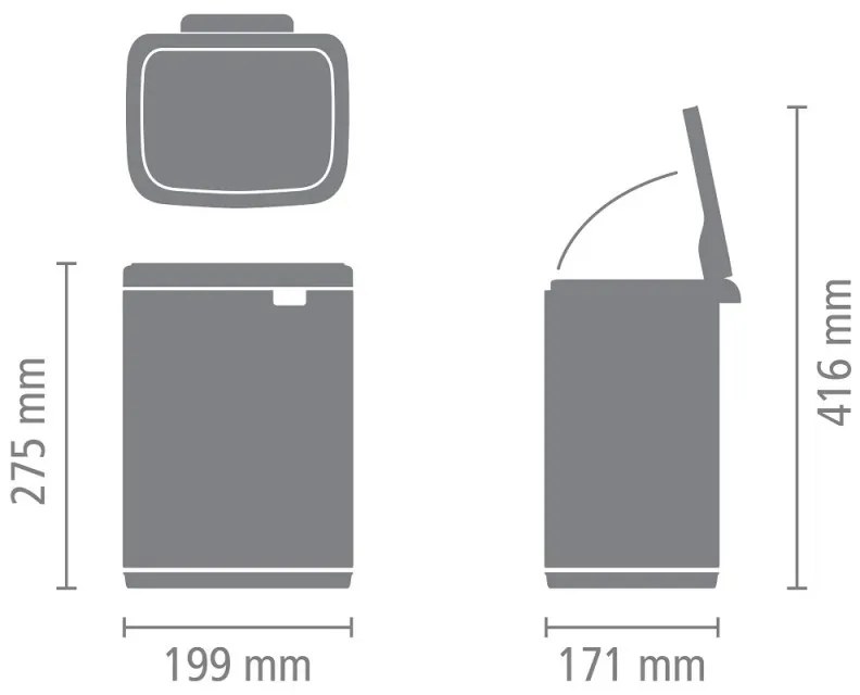 Κάδος Brabantia Bo Small 1006626, 4 L, Ομαλό και αθόρυβο άνοιγμα, Αντιολισθητική βάση, Μπλε ανοιχτόχρωμο