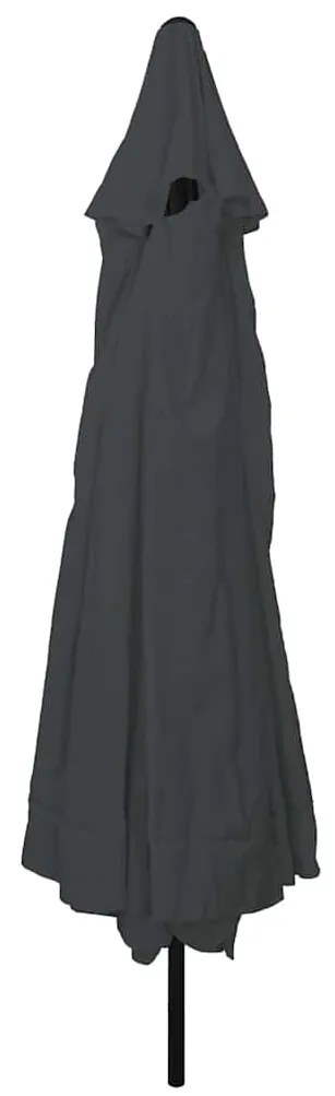 vidaXL Ομπρέλα Κήπου Ανθρακί, Μαύρο 395 x 395 x 245 εκ.