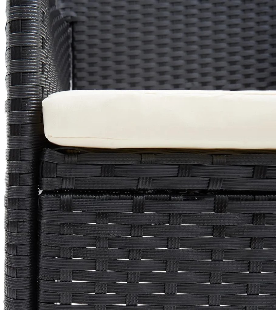 vidaXL Καρέκλες Τραπεζαρίας Κήπου 4 τεμ. Μαύρες από Συνθετικό Ρατάν