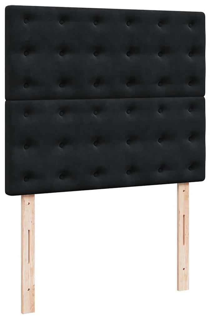 vidaXL Κρεβάτι Boxspring με Στρώμα Μαύρο 120x190 εκ. Βελούδινο