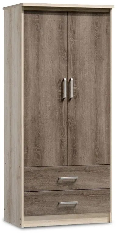 Wardrobe Olympus with 2 doors and drawers in castillo-toro colour 81x57x183 81x57x183 εκ.