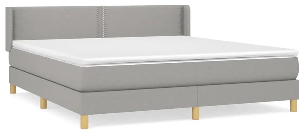 ΚΡΕΒΑΤΙ BOXSPRING ΜΕ ΣΤΡΩΜΑ ΑΝΟΙΧΤΟ ΓΚΡΙ 180X200 ΕΚ. ΥΦΑΣΜΑΤΙΝΟ 3130209