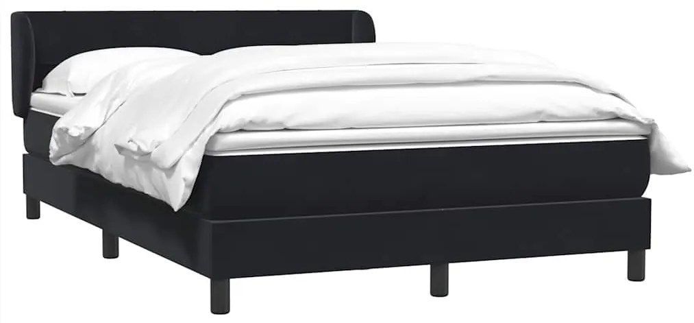 vidaXL Κρεβάτι Boxspring με Στρώμα Μαύρο 160x210 εκ. Βελούδινο