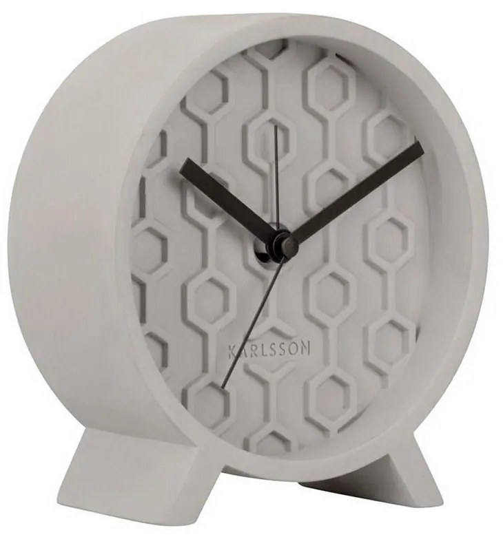 Ρολόι Επιτραπέζιο - Ξυπνητήρι Honeycomb KA5870GY 13x6x15cm Grey Karlsson Cement