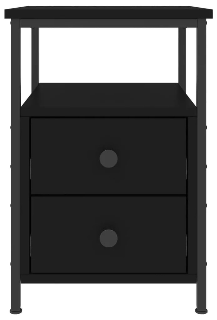 vidaXL Κομοδίνο Μαύρο 34 x 35,5 x 50 εκ. από Επεξεργασμένο Ξύλο