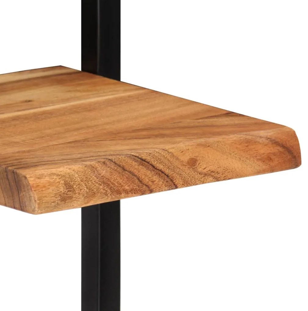 vidaXL Ράφια Τοίχου 2 Τεμ. 25x25x75 εκ. Μασίφ Ξύλο Ακακίας &amp; Ατσάλι